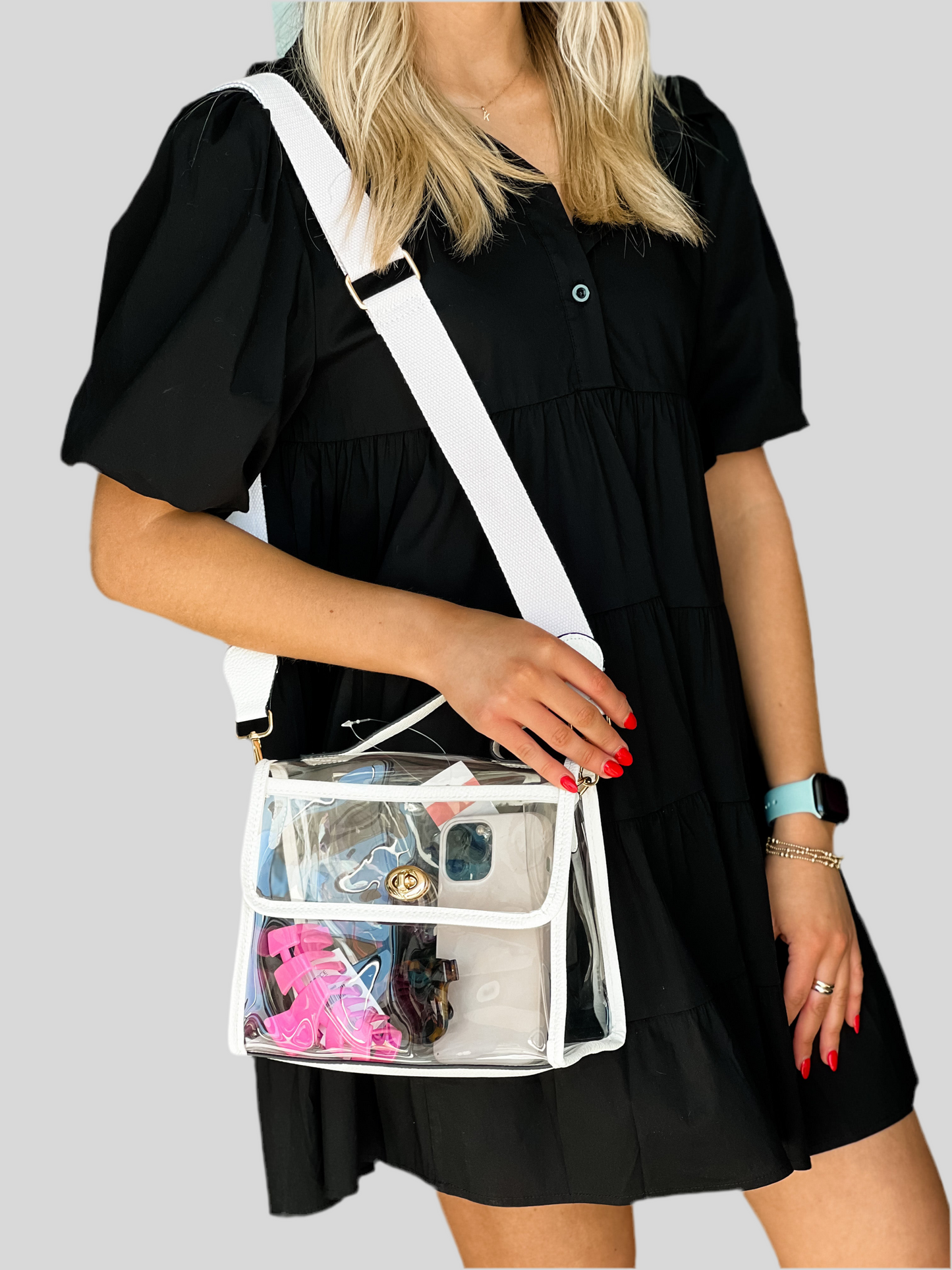 Newton Clear Purse | White