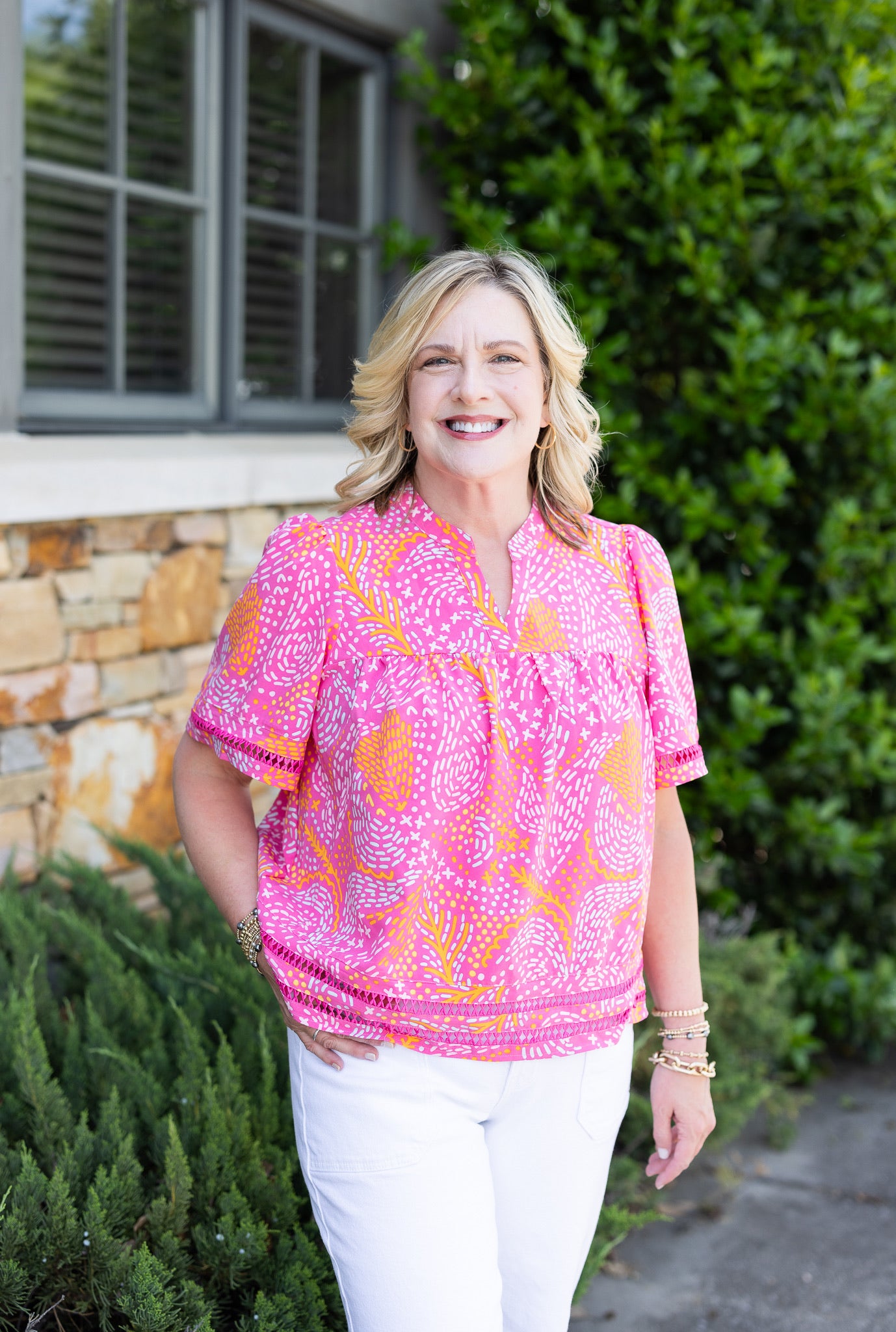 Jasmine Top | Mosaic Pink