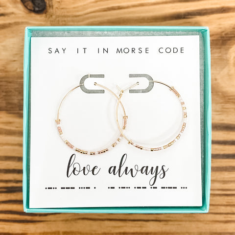Love Always Morse Code Earrings