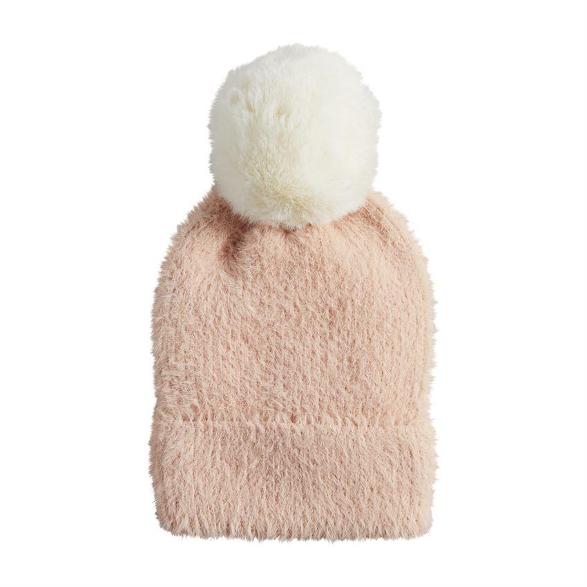 Fuzzy Pom Knit Hat