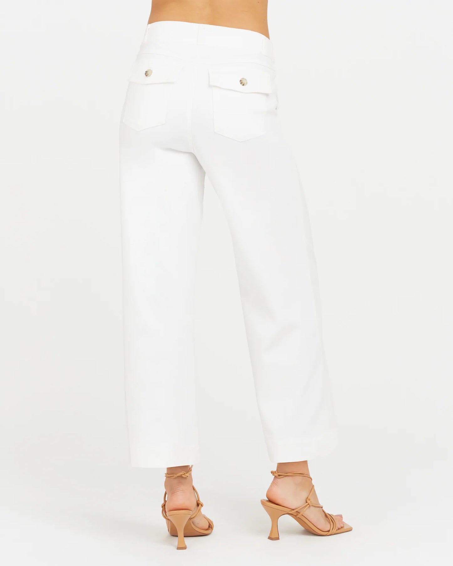 Stretch Twill Cropped Wide Leg Pant