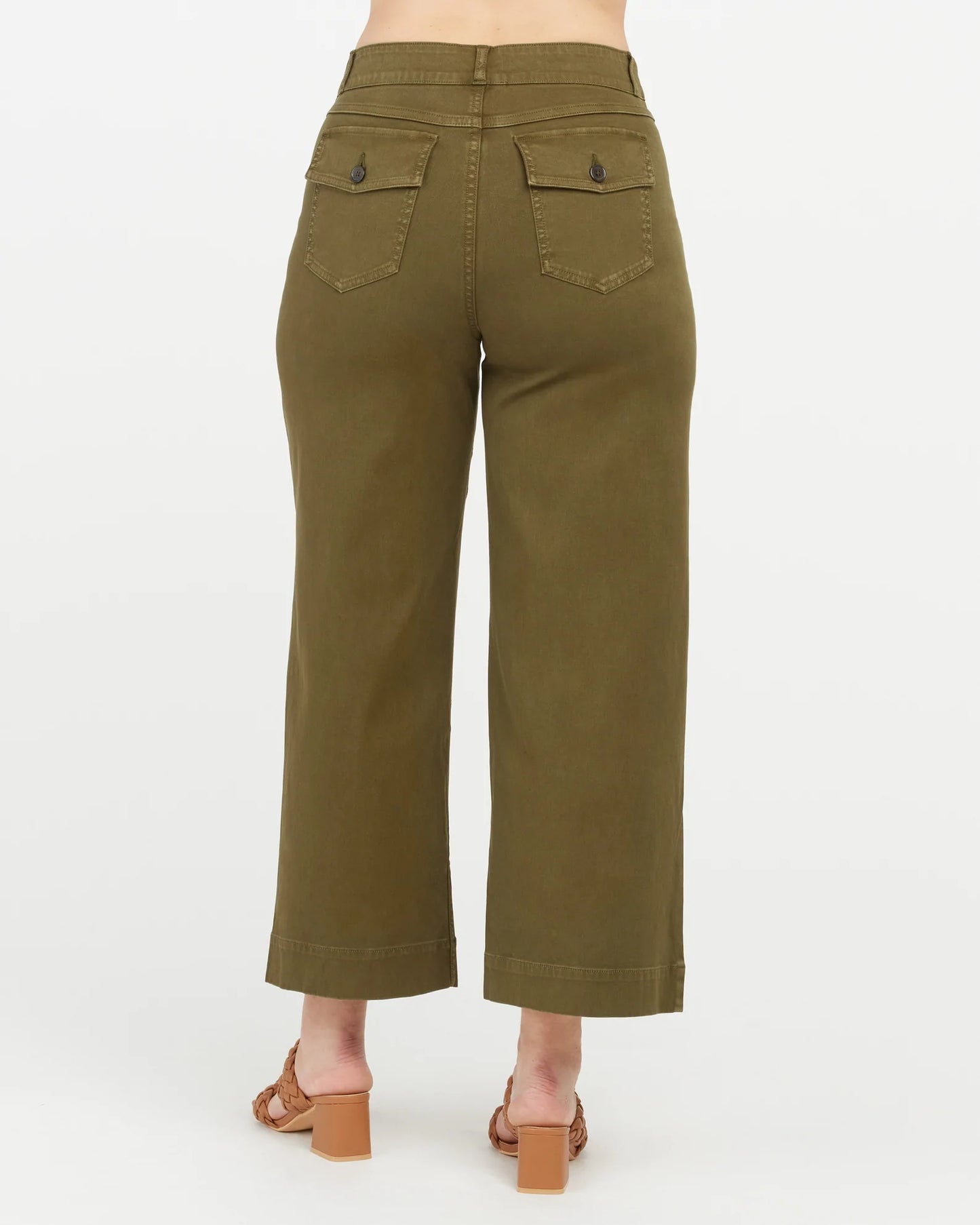 Stretch Twill Cropped Wide Leg Pant