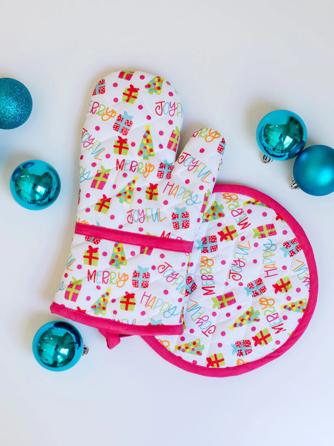 Happy Joyful Potholder Set