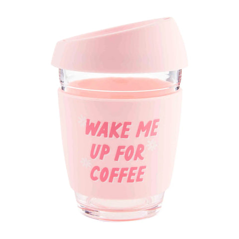 Wake Me For Coffee Glass Travel Mug