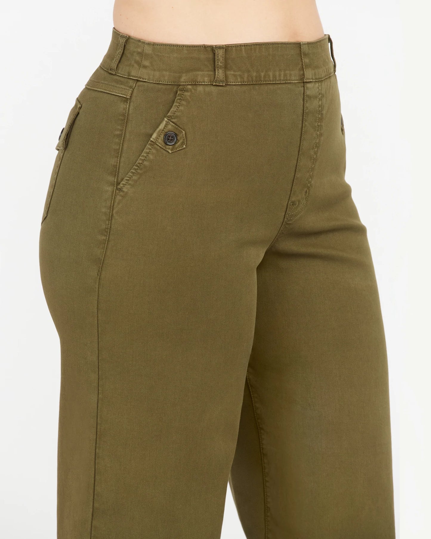 Stretch Twill Cropped Wide Leg Pant