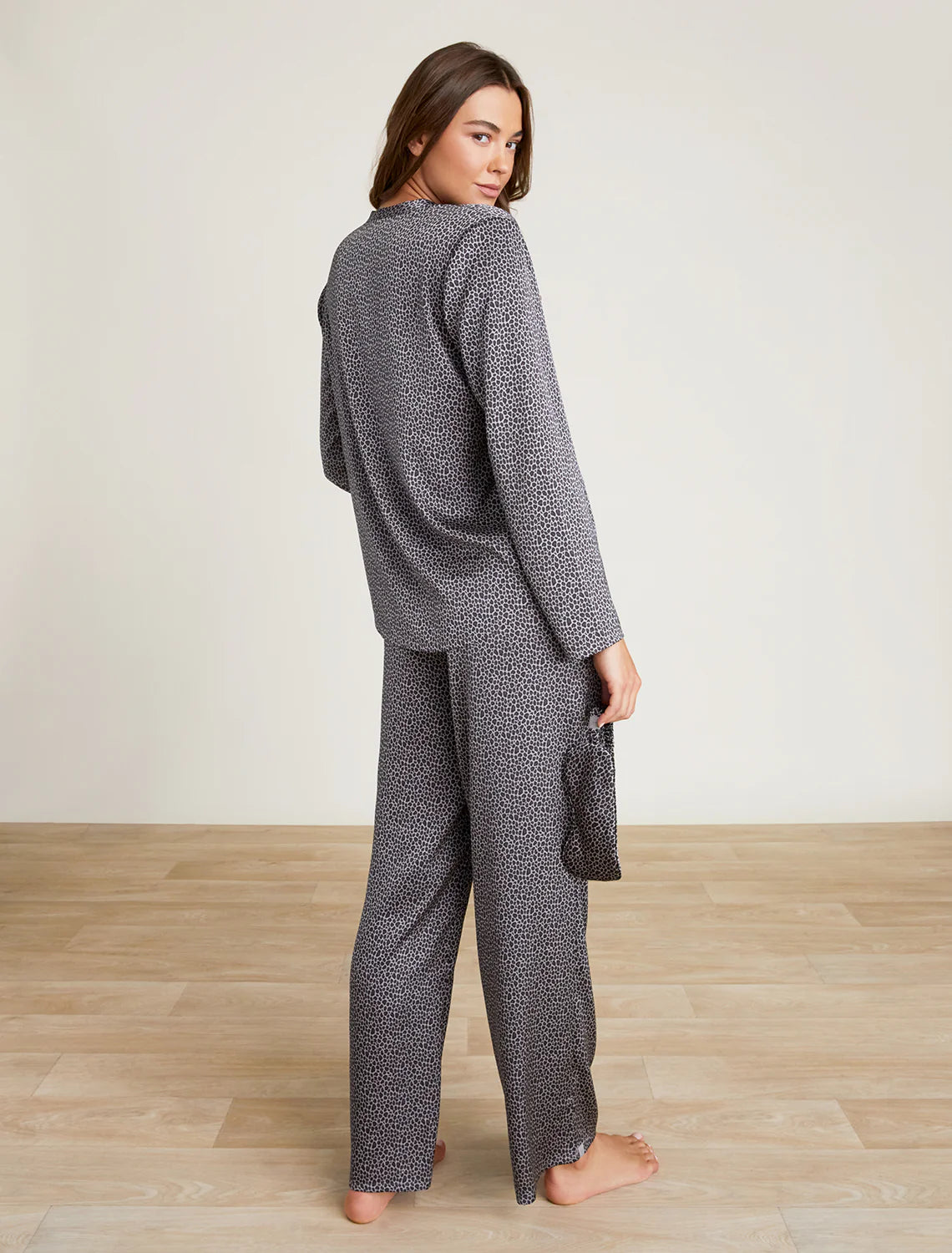 Washed Satin Eye Mask PJ Set | Dove Gray