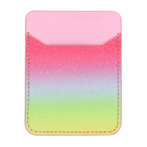 Rainbow Glitter Pink Phone Wallet