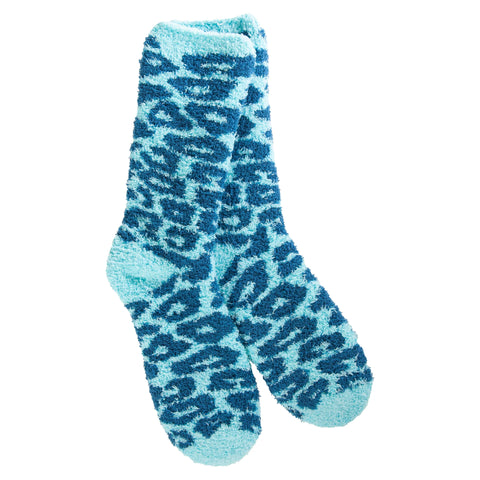 Blue Leopard Cozy Socks