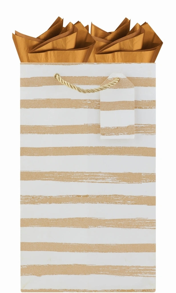 Golden Stripe Double Bottle Bag