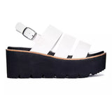 Pendulum Smooth Platform Sandal | White