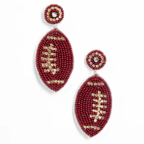 Brown Football Earrings