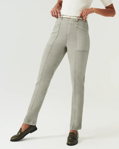Spanx Twill Straight Leg Pant | Olive Oil