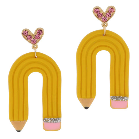 Yellow Clay Pencil Earrings