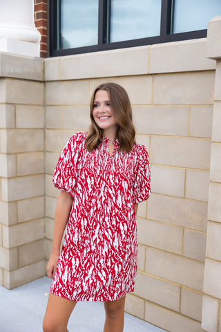 Amelia Dress | Crimson & White