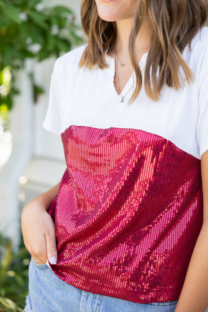 Diane Top | Crimson & White