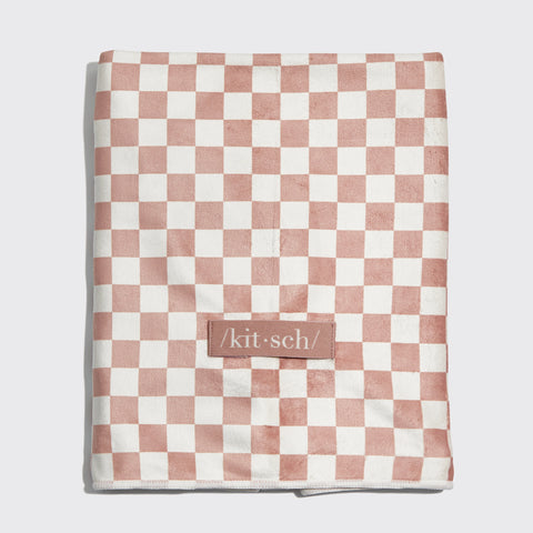 XL Twist Hair Towel | Terracotta Checker