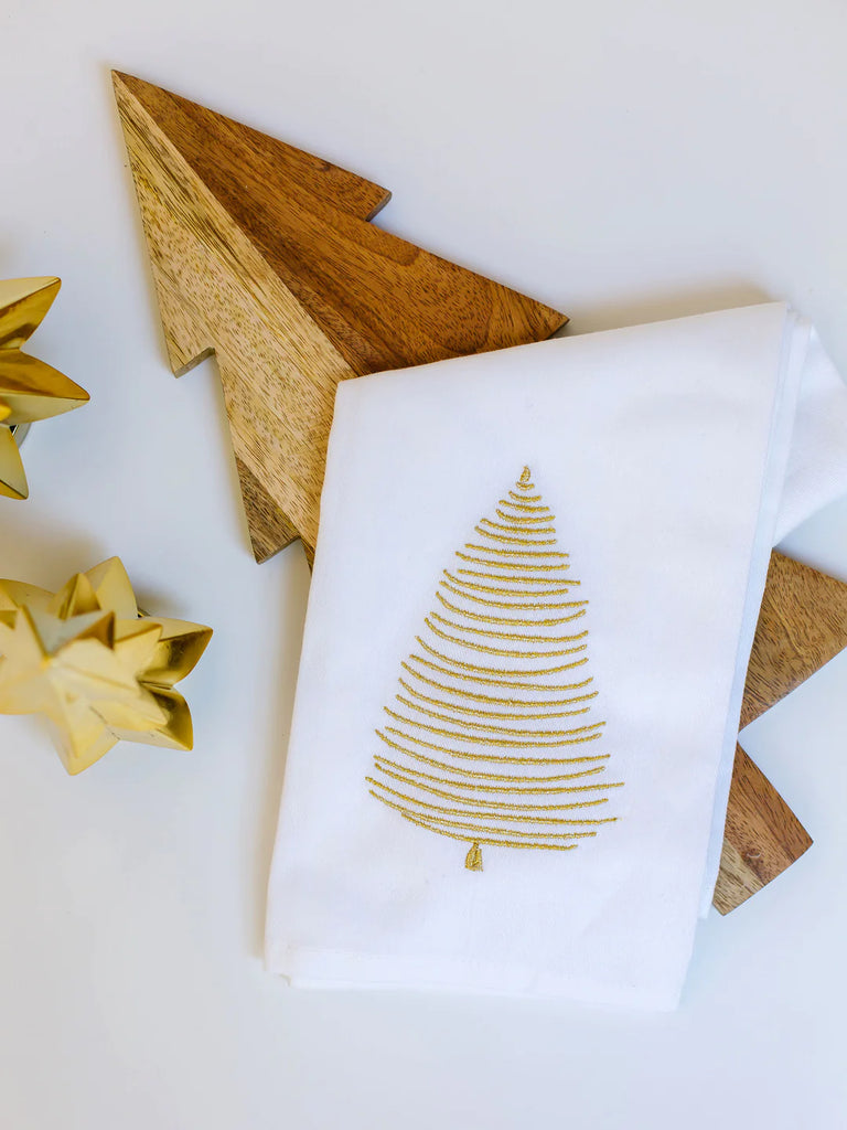 Gold Swirl Christmas Tree Towel