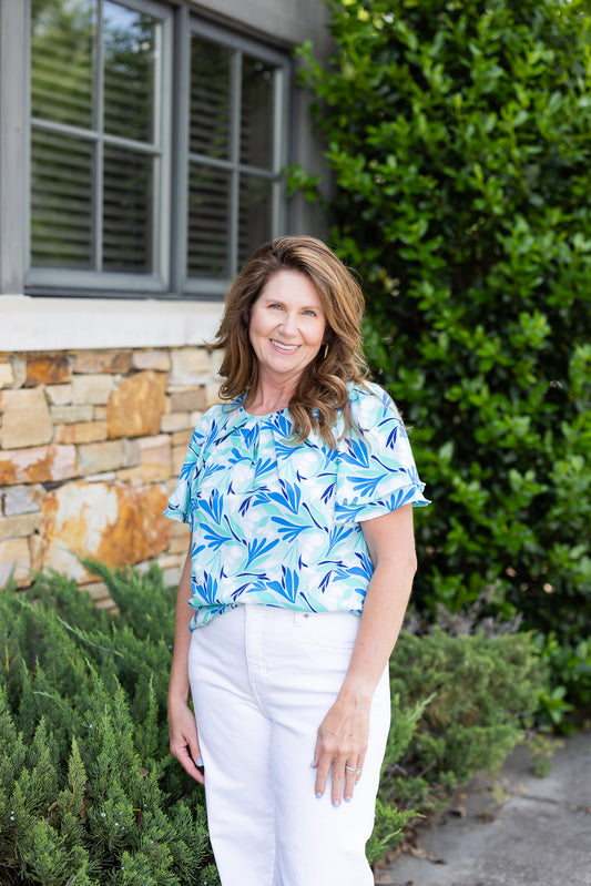 Ariel Top | Sweet Garden Blue