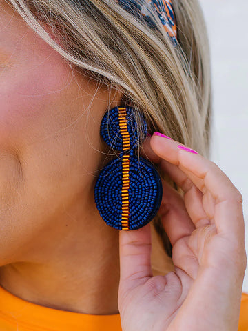 Colleen Earrings | Navy Orange