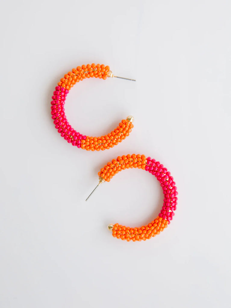 Staci Earrings | Pink Orange