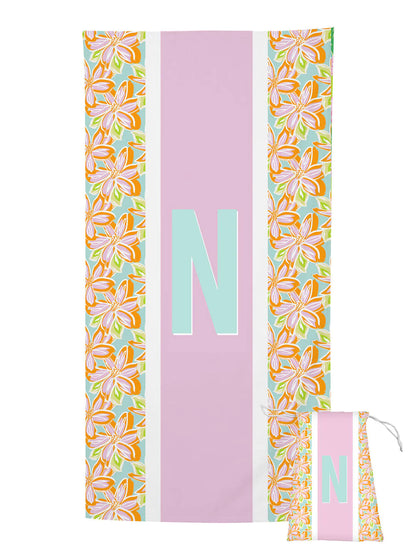 Tropical Initial Beach Towel