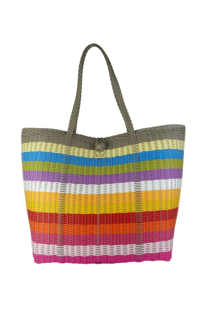 Lilley Line Tote Large | Lined Bright Multi Color