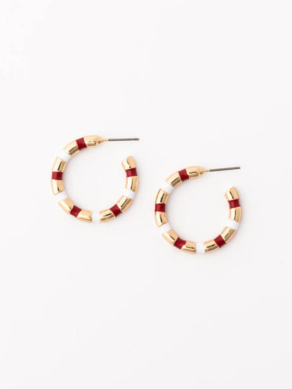 Nellie Earrings | Crimson & White