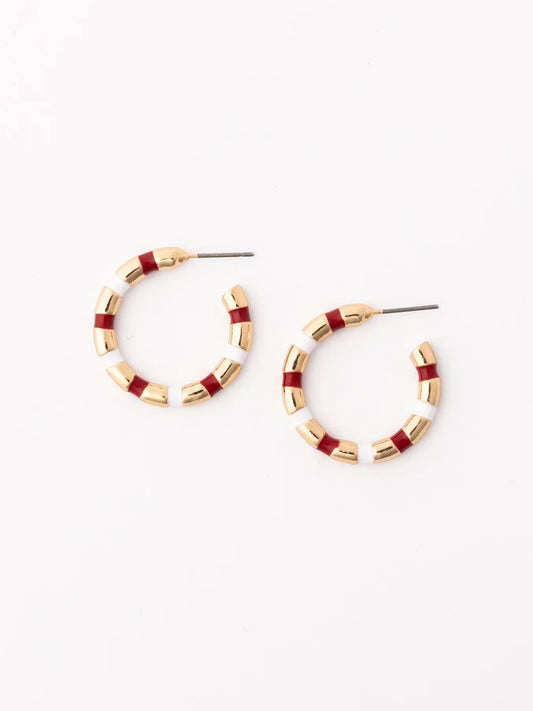 Nellie Earrings | Crimson & White