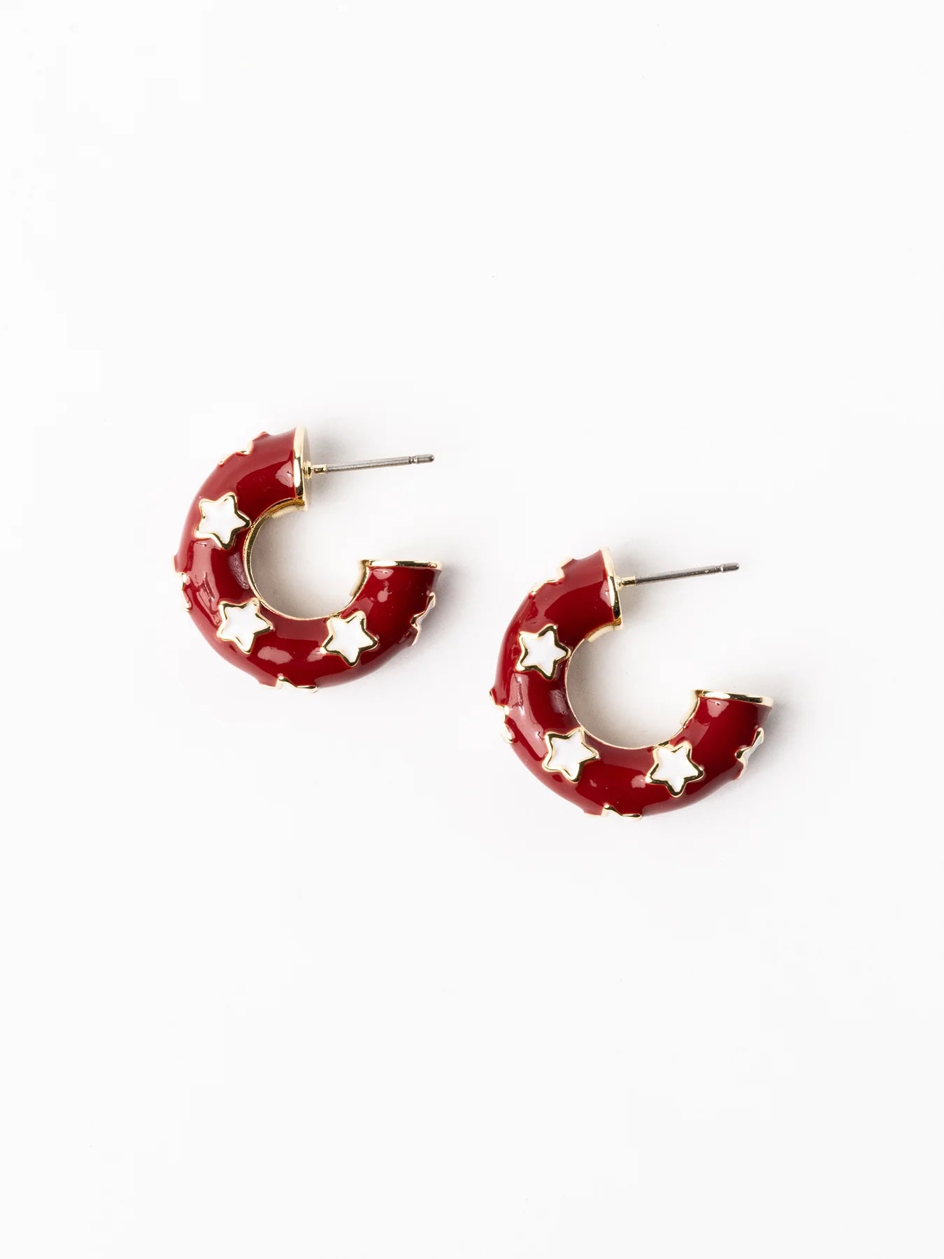 Justine Earrings | Crimson & White