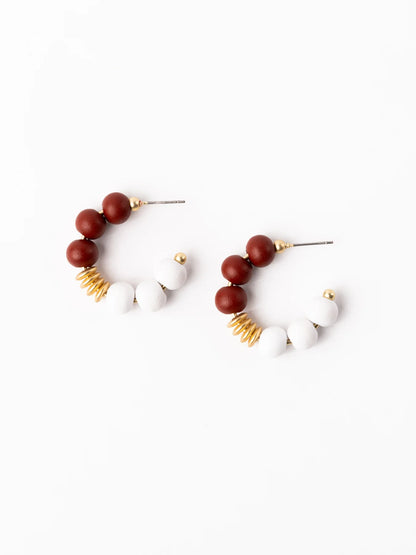 Kelly Earrings | Crimson & White