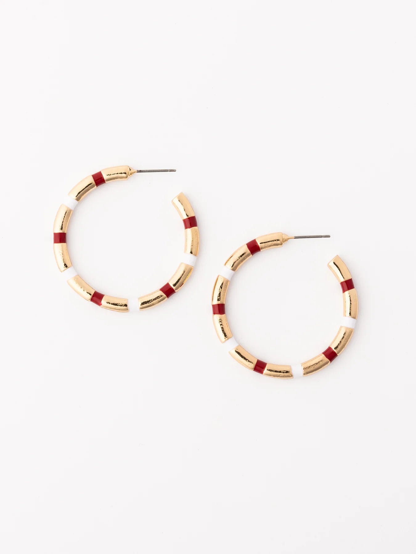 Nellie Earrings | Crimson & White