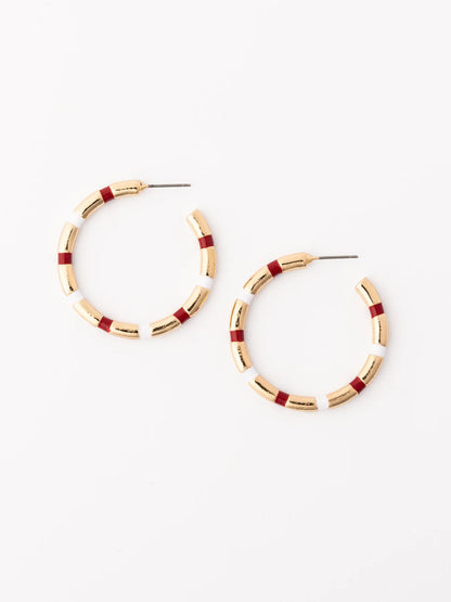 Nellie Earrings | Crimson & White