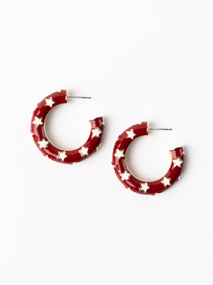 Justine Earrings | Crimson & White