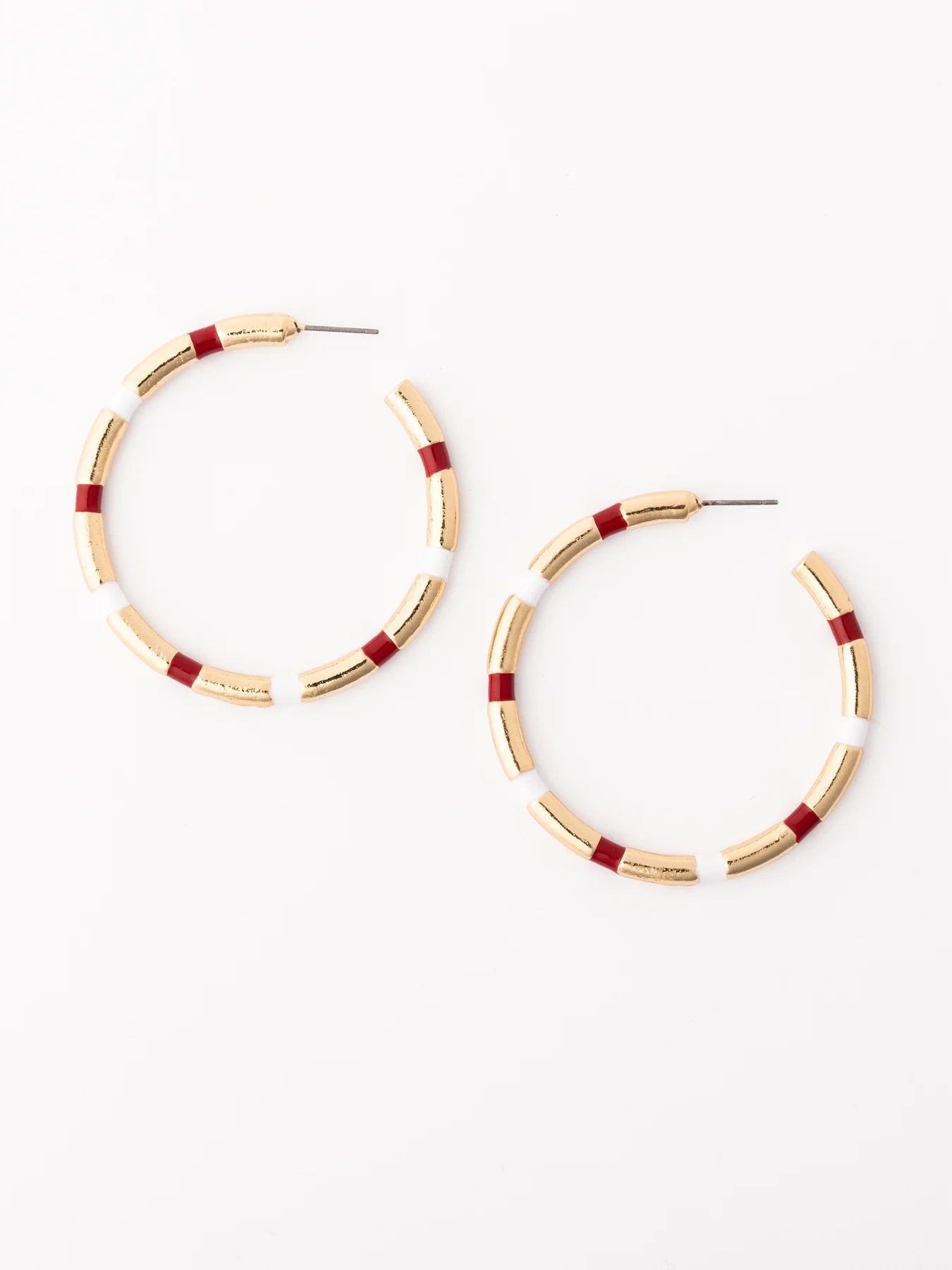 Nellie Earrings | Crimson & White