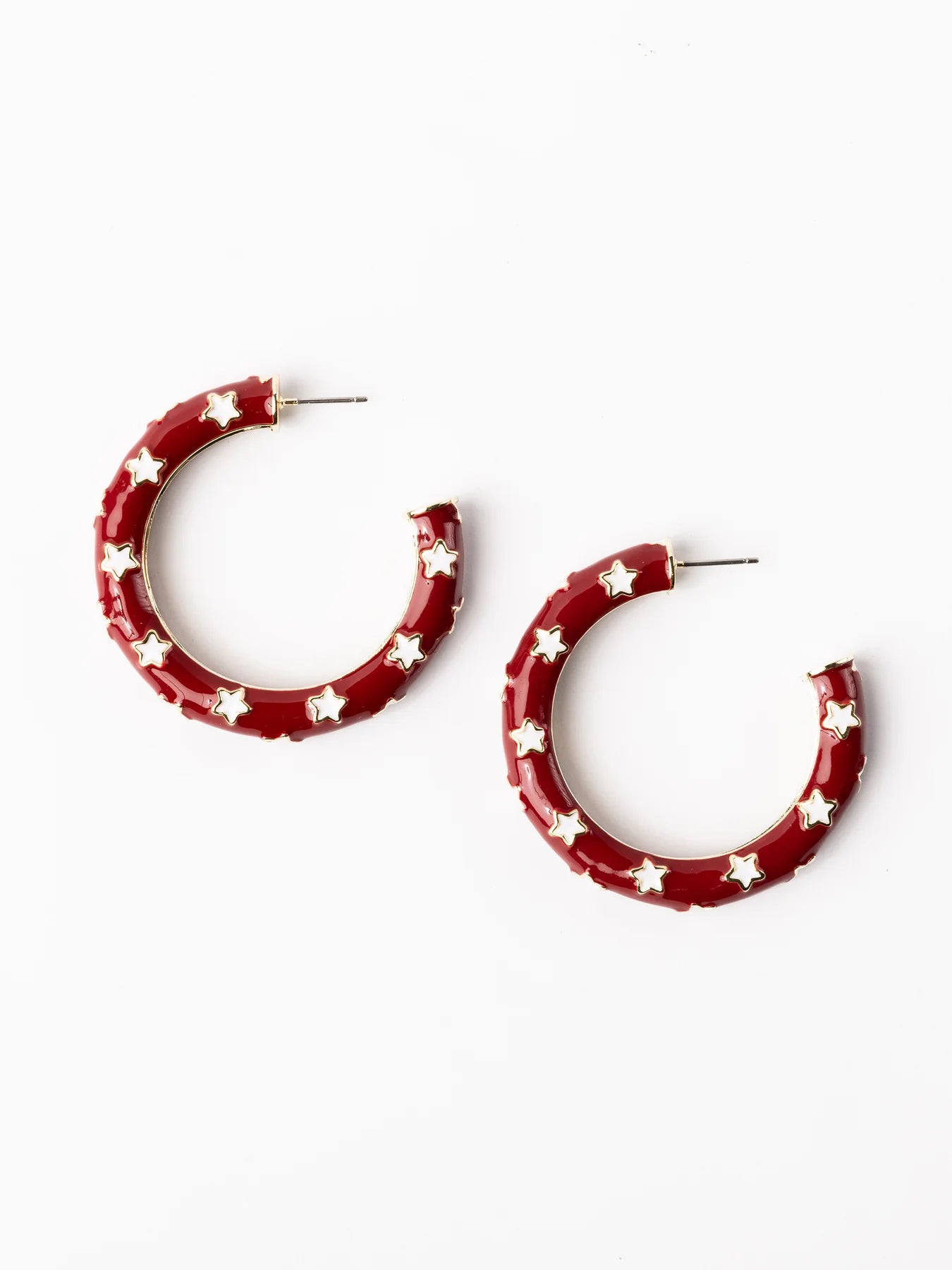 Justine Earrings | Crimson & White