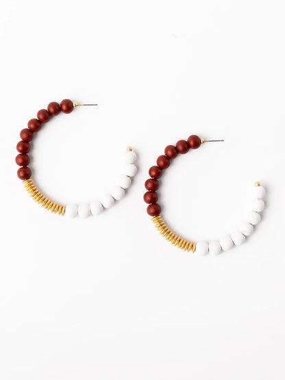 Kelly Earrings | Crimson & White