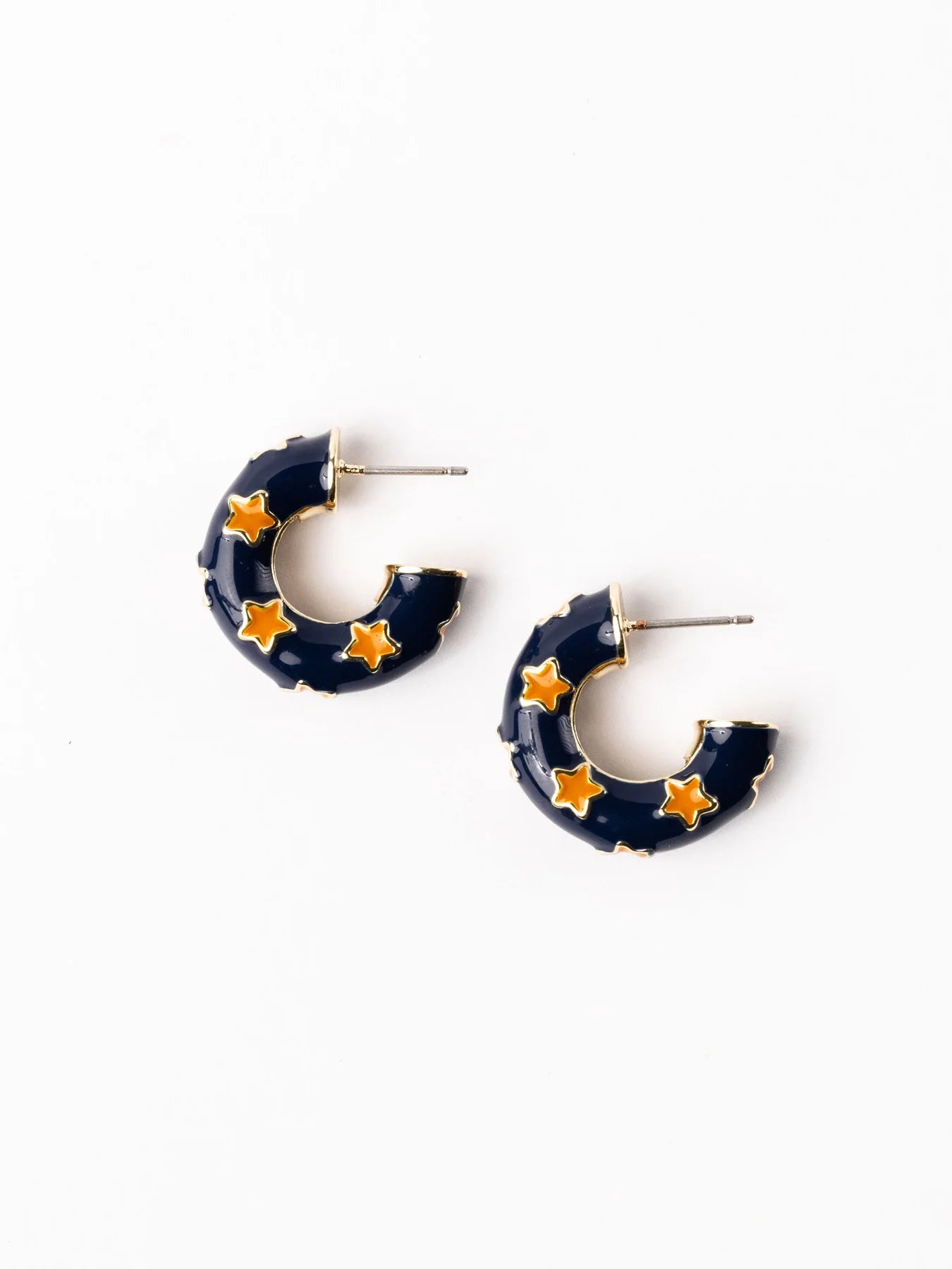 Justine Earrings | Navy & Orange
