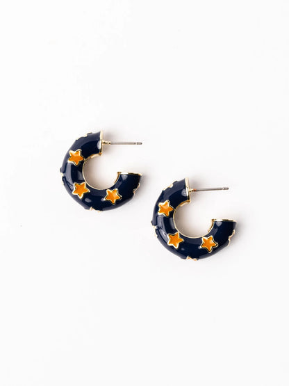 Justine Earrings | Navy & Orange
