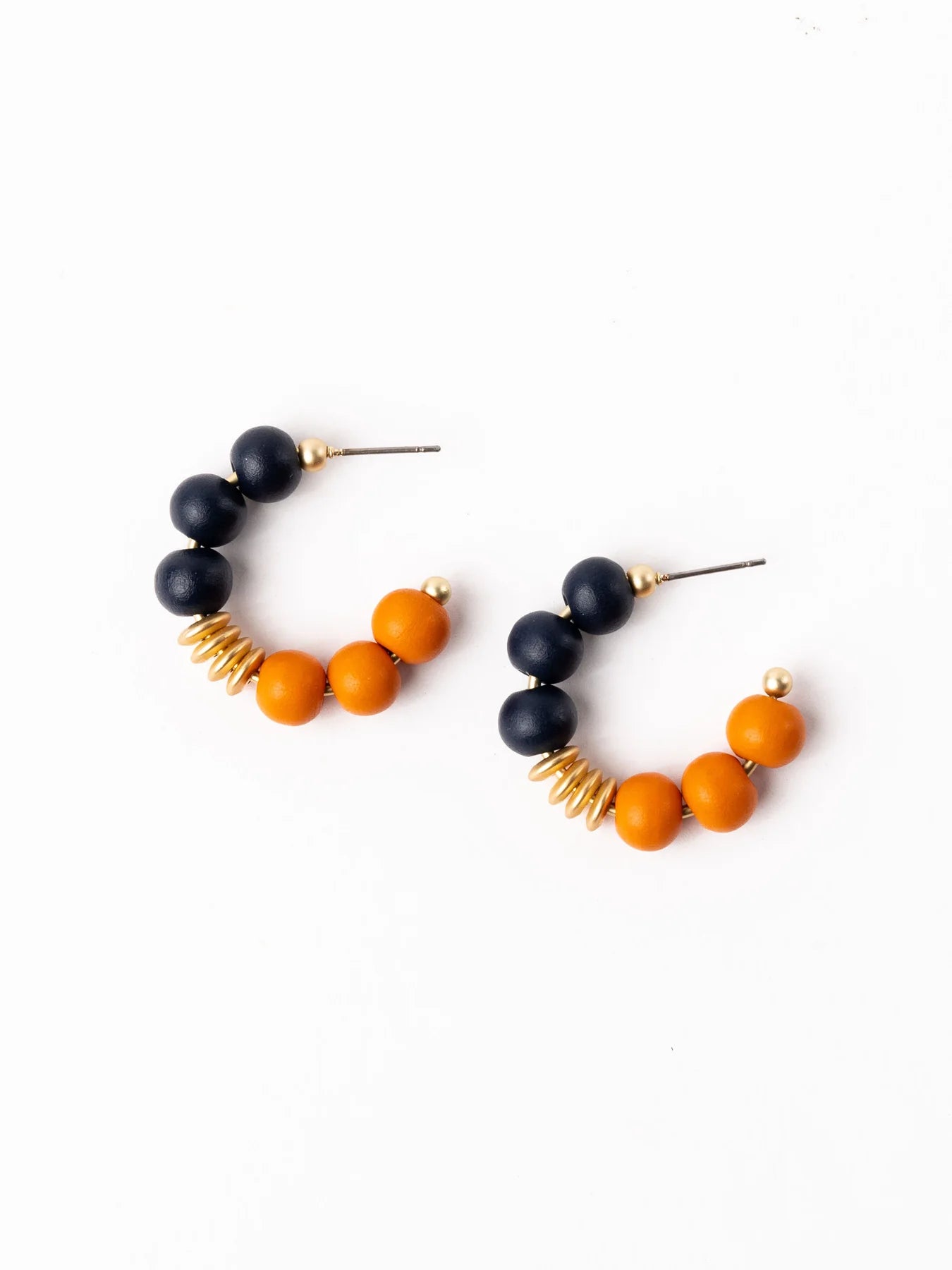Kelly Earrings | Navy & Orange