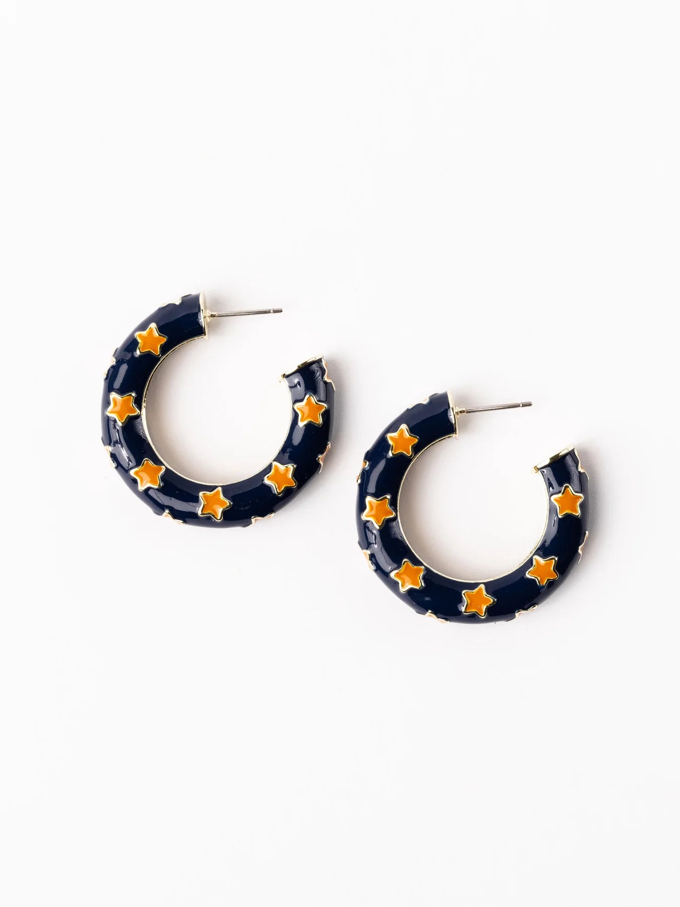 Justine Earrings | Navy & Orange