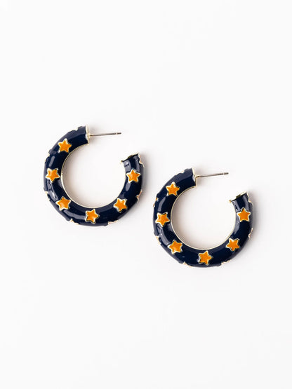 Justine Earrings | Navy & Orange
