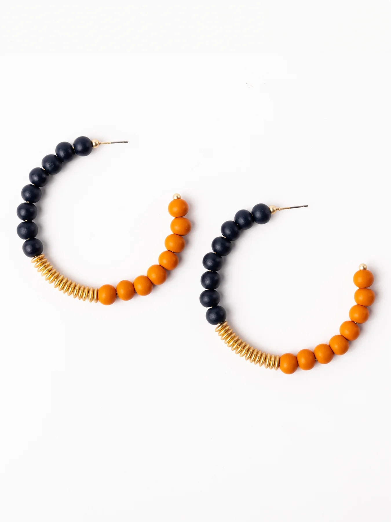 Kelly Earrings | Navy & Orange
