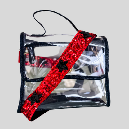 Star Beaded Bag Strap | Alabama Red + Black