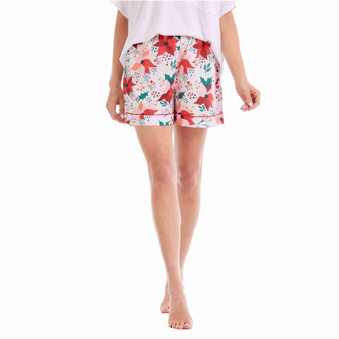 Floral Holiday Pajama Shorts