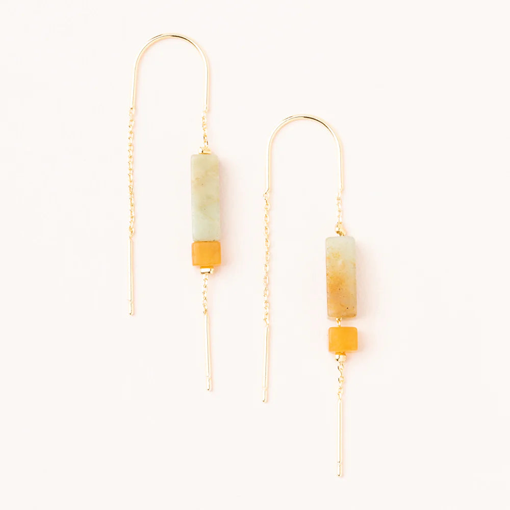 Rectangle Stone Earrings | Amazonite