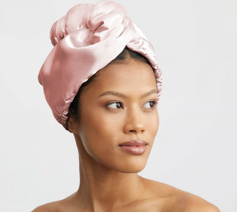 Satin Wrapped Hair Towel | Blush