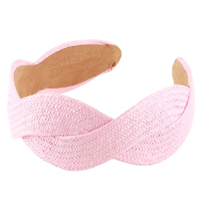 Rattan Braided Headband | Light Pink
