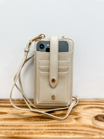 Leather Snap Crossbody | Gold