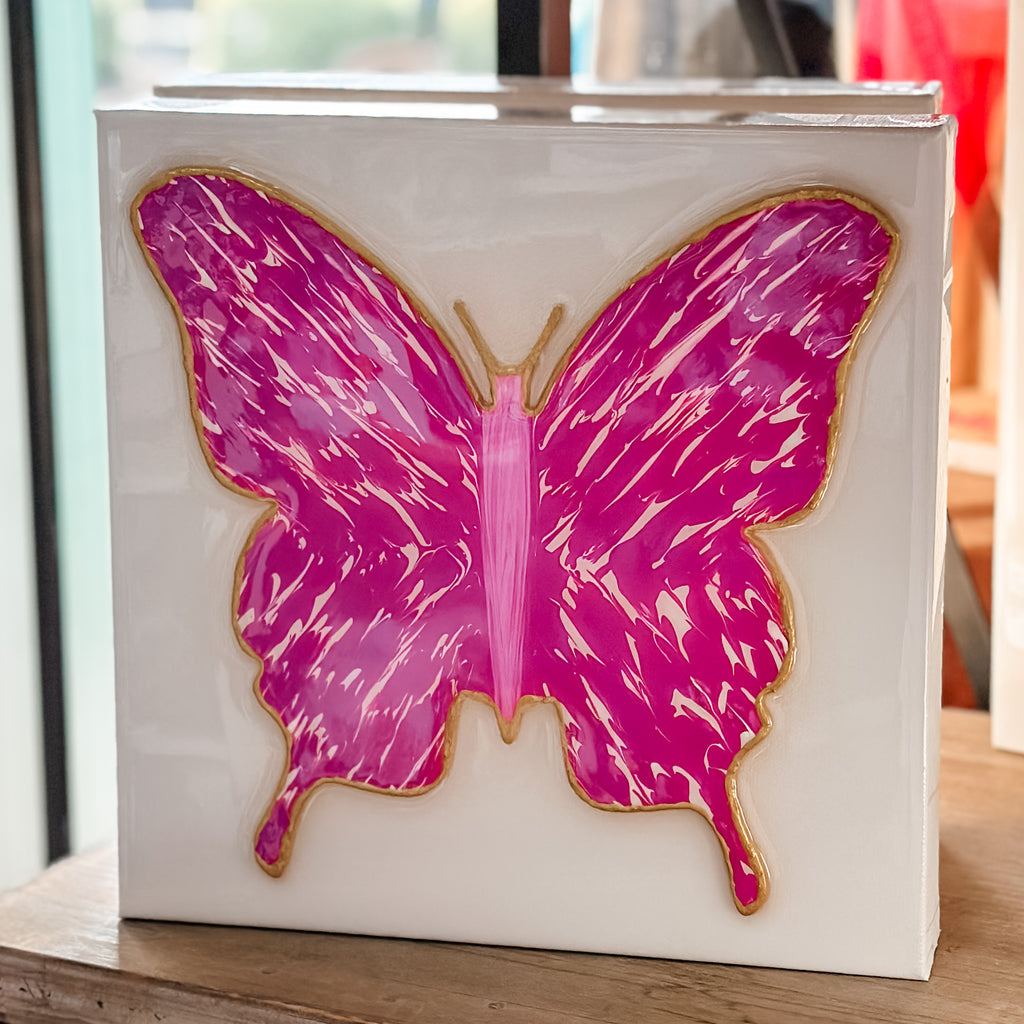 Pink Butterfly | 10x10 Canvas