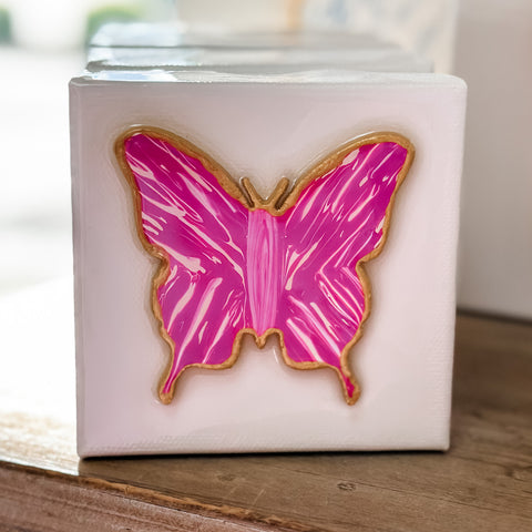 Pink Butterfly | 4x4 Canvas
